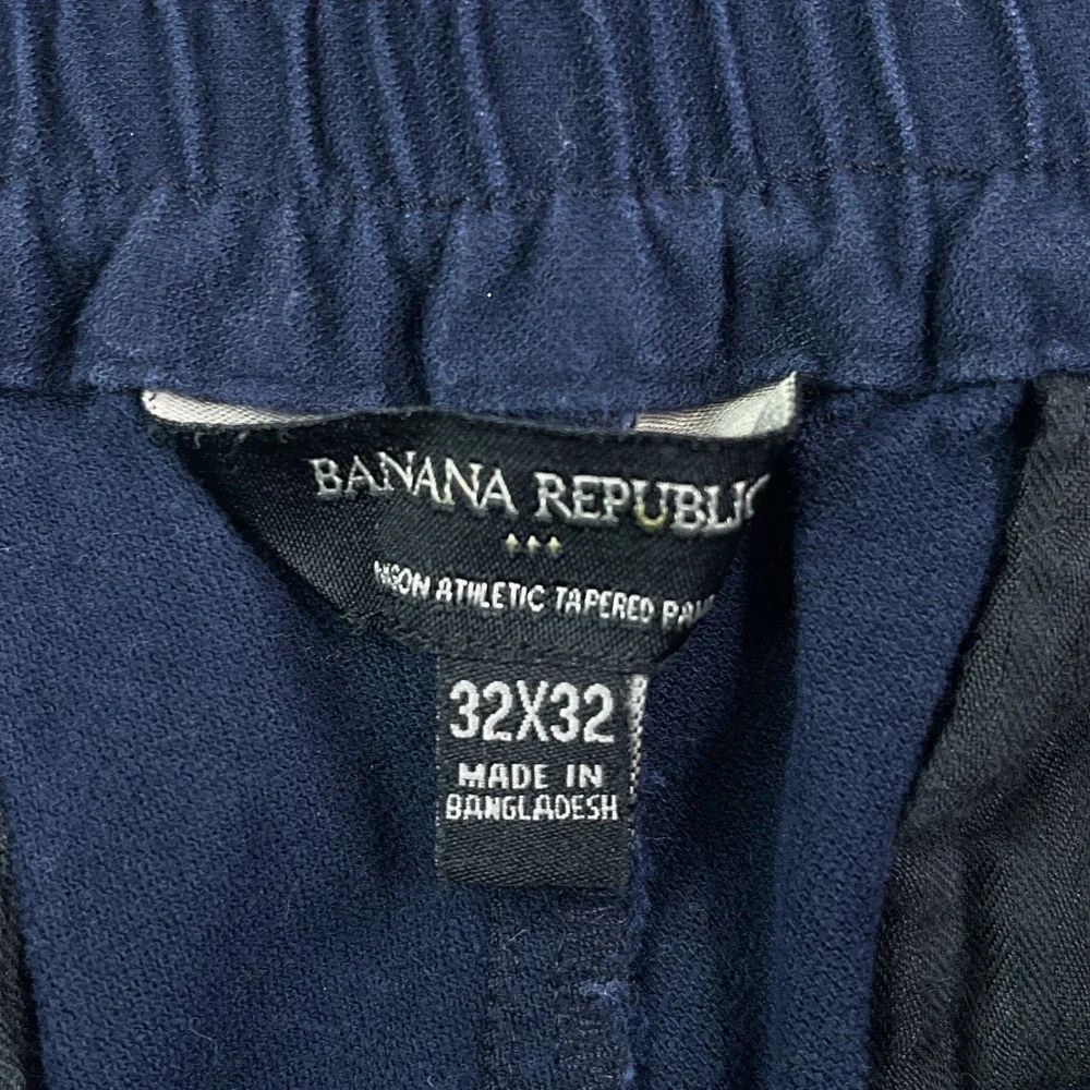 Banana Republic Pants Mens 32x32 Blue Mason Athletic Tapered Elastic Waist Chino